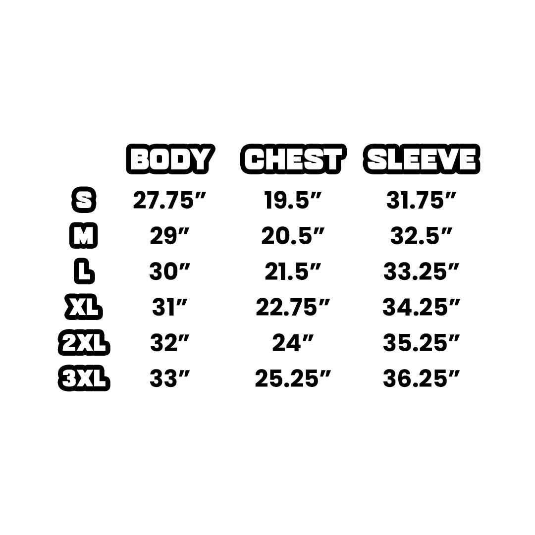  Size Chart
